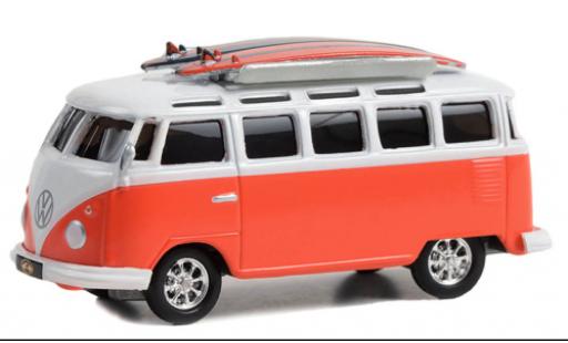 Diecast model cars Volkswagen T1 1/64 Greenlight Samba bus red/white 1964 Volkswagen T1 1/64 Greenlight Samba bus red/white 1964 diecast model cars