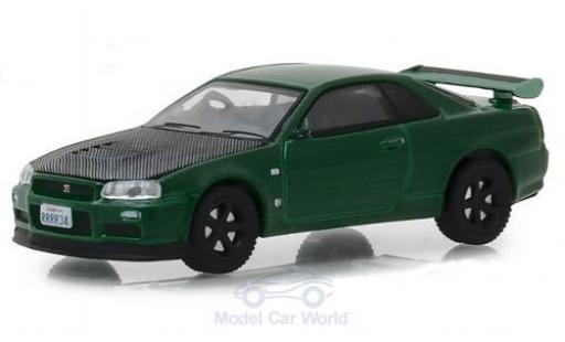Diecast model cars Nissan Skyline 1/64 Greenlight GT-R (BNR34) metallic green 2000 Nissan Skyline 1/64 Greenlight GT-R (BNR34) metallic green 2000 diecast model cars