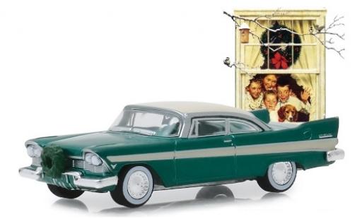 Plymouth Belvedere 1/64 Greenlight metallic green/beige 1957 mit Weihnachtsschmuck diecast model cars