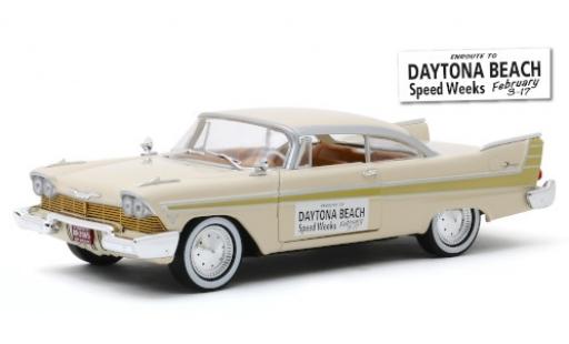 Diecast model cars Plymouth Fury 1/24 Greenlight beige/gold Daytona Beach Speed Weeks 1957 Plymouth Fury 1/24 Greenlight beige/gold Daytona Beach Speed Weeks 1957 diecast model cars