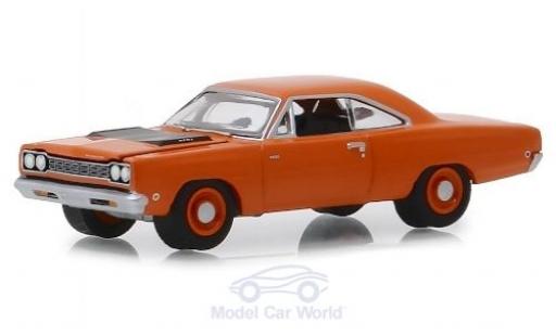 Diecast model cars Plymouth Road Runner 1/64 Greenlight HEMI orange/matt-black 1968 Plymouth Road Runner 1/64 Greenlight HEMI orange/matt-black 1968 diecast model cars
