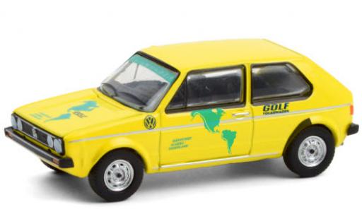 Volkswagen Golf 1/64 Greenlight I yellow/Dekor 1974 Härtetest: Alaska - Feuerland diecast model cars