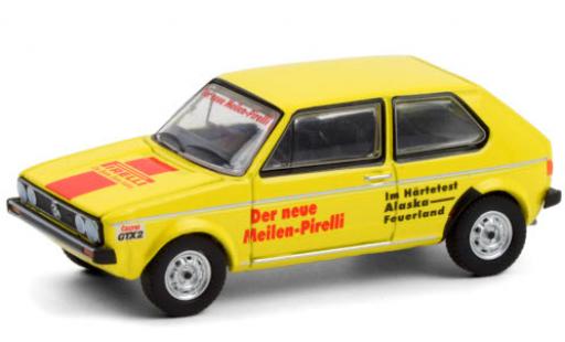 Volkswagen Golf 1/64 Greenlight I yellow/Dekor Pirelli 1974 Härtetest: Alaska - Feuerland diecast model cars