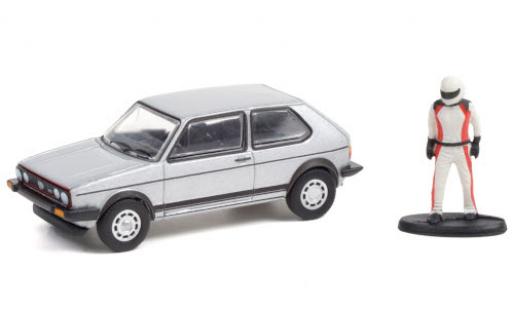Volkswagen Golf 1/64 Greenlight I GTI grey 1976 avec figurine diecast model cars