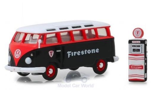 Diecast model cars Volkswagen T1 1/64 Greenlight Samba Bus black/red Firestone 1964 mit Zapfsäule Volkswagen T1 1/64 Greenlight Samba Bus black/red Firestone 1964 mit Zapfsäule diecast model cars