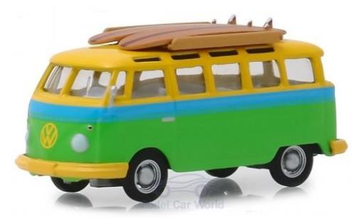 Diecast model cars Volkswagen T1 1/64 Greenlight Samba green/yellow 1964 Volkswagen T1 1/64 Greenlight Samba green/yellow 1964 diecast model cars