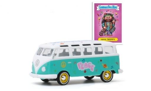 Diecast model cars Volkswagen T1 1/64 Greenlight Samba türkis/white GarbagePailKids Hippie Skippy Volkswagen T1 1/64 Greenlight Samba türkis/white GarbagePailKids Hippie Skippy diecast model cars
