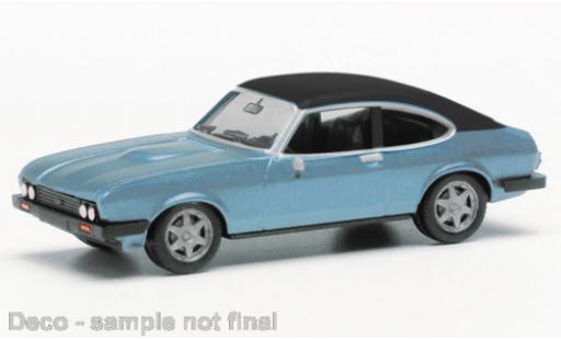 Diecast model cars Ford Capri 1/87 Herpa MK III metallise blue clair/black Ford Capri 1/87 Herpa MK III metallise blue clair/black diecast model cars