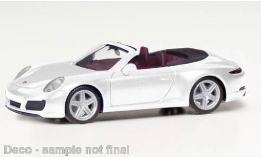 Porsche 911 1/87 Herpa Carrera 2 cabriolet metallise white diecast model cars