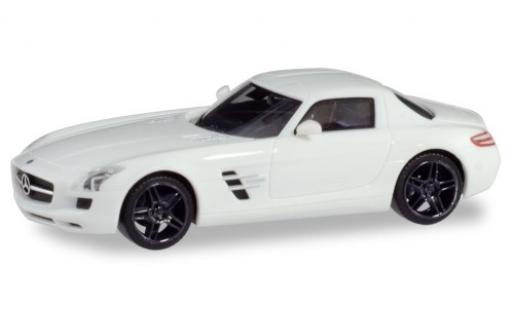 Diecast model cars Mercedes SLS 1/87 Herpa AMG (C197) white avec black jantes Mercedes SLS 1/87 Herpa AMG (C197) white avec black jantes diecast model cars