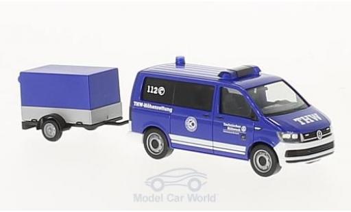 Diecast model cars Volkswagen T6 1/87 Herpa Bus THW Korbach / Höhenrettung mit Pritschenanhänger Volkswagen T6 1/87 Herpa Bus THW Korbach / Höhenrettung mit Pritschenanhänger diecast model cars