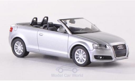 Diecast model cars Audi A3 1/87 Herpa Cabriolet (8P) grey 2008 Verdeck geöffnet Audi A3 1/87 Herpa Cabriolet (8P) grey 2008 Verdeck geöffnet diecast model cars