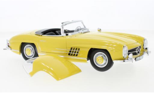 Mercedes 300 1/18 Norev SL Roadster (W198 II) yellow diecast model cars