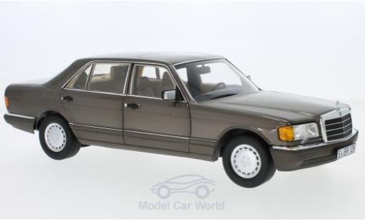Mercedes 560 SEL 1/18 Norev SEL (V126) metallic brown 1985 diecast model cars