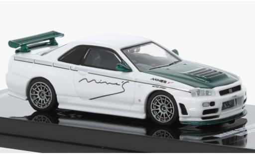 Diecast model cars Nissan Skyline 1/64 INNO64 GT-R (R34) Nismo R-Tune Mines white/vert foncé RHD Nissan Skyline 1/64 INNO64 GT-R (R34) Nismo R-Tune Mines white/vert foncé RHD diecast model cars