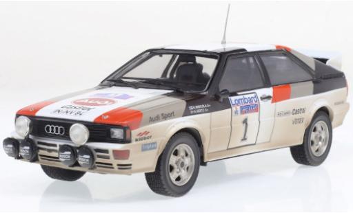 Diecast model cars Audi Quattro 1/24 IXO A1 No.1 RAC Rally 1982 mit Rennspuren H.Mikkola/A.Hertz Audi Quattro 1/24 IXO A1 No.1 RAC Rally 1982 mit Rennspuren H.Mikkola/A.Hertz diecast model cars