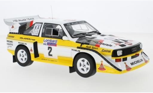 Diecast model cars Audi Sport Quattro 1/18 IXO Sport quattro S1 No.2 HB Team HB Rallye WM RAC Rallye 1985 H.Mikkola/A.Hertz Audi Sport Quattro 1/18 IXO Sport quattro S1 No.2 HB Team HB Rallye WM RAC Rallye 1985 H.Mikkola/A.Hertz diecast model cars