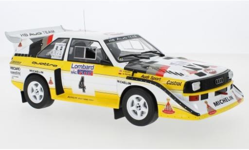 Diecast model cars Audi Sport Quattro 1/18 IXO Sport quattro S1 No.4 HB Team HB Rallye WM RAC Rallye 1985 W.Röhrl/C.Geistdörfer Audi Sport Quattro 1/18 IXO Sport quattro S1 No.4 HB Team HB Rallye WM RAC Rallye 1985 W.Röhrl/C.Geistdörfer diecast model cars