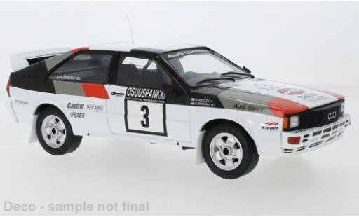 Audi Quattro 1/18 IXO No.3 1000 Lakes Rally 1982 diecast model cars