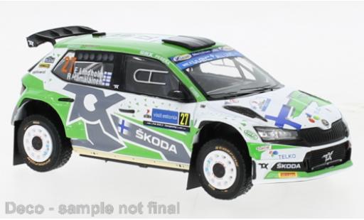 Diecast model cars Skoda Fabia 1/43 IXO Rally2 EVO No.27 Rallye WM Rallye Estland 2022 Skoda Fabia 1/43 IXO Rally2 EVO No.27 Rallye WM Rallye Estland 2022 diecast model cars