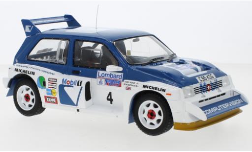 Diecast model cars MG Metro 1/18 IXO 6R4 RHD No.4 RAC Rally 1986 T.Pond/R.Arthur MG Metro 1/18 IXO 6R4 RHD No.4 RAC Rally 1986 T.Pond/R.Arthur diecast model cars