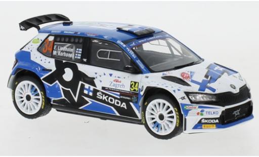 Skoda Fabia 1/43 IXO Rally 2 EVO No.34 Rally Croatia 2021 E.Lindholm/M.Korhonen diecast model cars