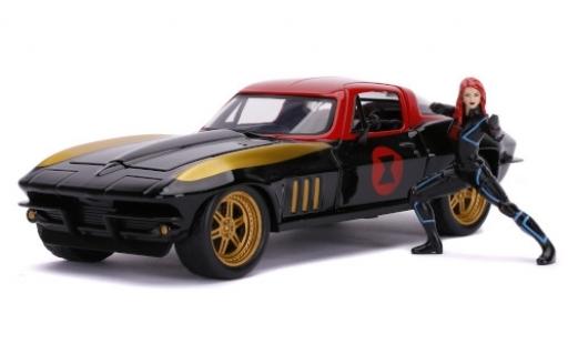 Chevrolet Corvette 1/24 Jada Toys C2 Tuning Marvel Avengers - Black Widow 1966 avec figurine diecast model cars