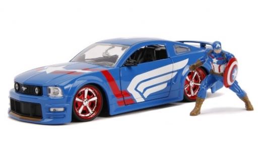 Diecast model cars Ford Mustang 1/24 Jada Toys GT blue/Dekor Marvel Avengers - Captain America 2006 avec figurine Ford Mustang 1/24 Jada Toys GT blue/Dekor Marvel Avengers - Captain America 2006 avec figurine diecast model cars