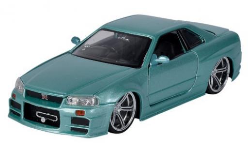 Diecast model cars Nissan Skyline 1/24 Jada Toys GT-R (R34) metallic green RHD Fast & Furious 2002 Nissan Skyline 1/24 Jada Toys GT-R (R34) metallic green RHD Fast & Furious 2002 diecast model cars