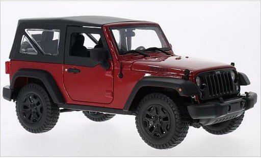 Jeep Wrangler Base 1/18 Maisto red/black 2014 diecast model cars