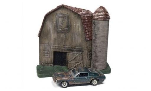 Diecast model cars Ford Mustang 1/64 Johnny Lightning GT Fastback green 1968 Barn Finds Series 4 Diorama mit Witterungsspuren Ford Mustang 1/64 Johnny Lightning GT Fastback green 1968 Barn Finds Series 4 Diorama mit Witterungsspuren diecast model cars