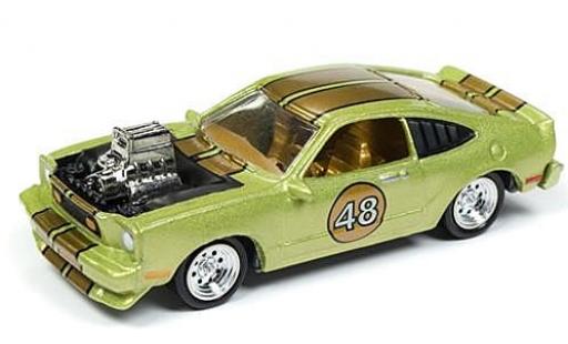 Diecast model cars Ford Mustang 1/64 Johnny Lightning II Cobra metallic green/gold The Spoilers 1976 tuning sans Vitrine Ford Mustang 1/64 Johnny Lightning II Cobra metallic green/gold The Spoilers 1976 tuning sans Vitrine diecast model cars