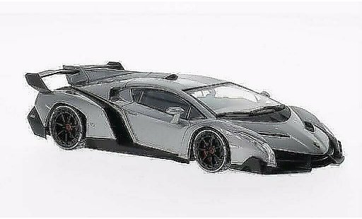 Lamborghini Veneno Coupe 1/43 Kyosho grey with whiteem Dekor-stripes diecast model cars