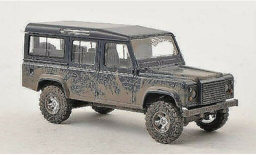 Land Rover Defender Base 1/87 Busch blue with Schlammspuren diecast model cars