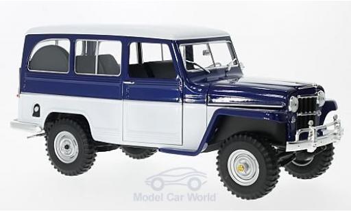 Diecast model cars Jeep Willys 1/18 Lucky Die Cast Station Wagon blue/white 1955 Jeep Willys 1/18 Lucky Die Cast Station Wagon blue/white 1955 diecast model cars
