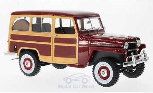 Diecast model cars Jeep Willys 1/18 Lucky Die Cast Station Wagon red/Holzoptik 1955 Jeep Willys 1/18 Lucky Die Cast Station Wagon red/Holzoptik 1955 diecast model cars
