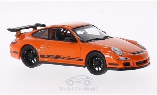 Porsche 997 GT3 RS 1/43 Lucky Die Cast GT3 RS Felgen u. Streifen black orange diecast model cars