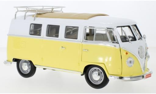 Diecast model cars Volkswagen T1 1/18 Lucky Die Cast Kombi yellow/white 1962 avec Rack de toit et plinthe Volkswagen T1 1/18 Lucky Die Cast Kombi yellow/white 1962 avec Rack de toit et plinthe diecast model cars