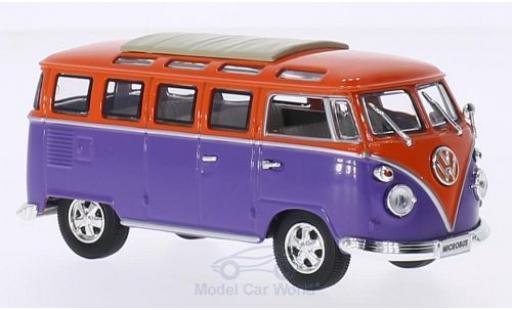 Diecast model cars Volkswagen T1 B 1/43 Lucky Die Cast Samba lila/orange 1962 Faltdach geschlossen mit Chromstoßstangen und -felgen Volkswagen T1 B 1/43 Lucky Die Cast Samba lila/orange 1962 Faltdach geschlossen mit Chromstoßstangen und -felgen diecast model cars