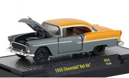 Diecast model cars Chevrolet Bel Air 1/64 M2 Machines metallic grey/matt-yellow 1955 Chevrolet Bel Air 1/64 M2 Machines metallic grey/matt-yellow 1955 diecast model cars