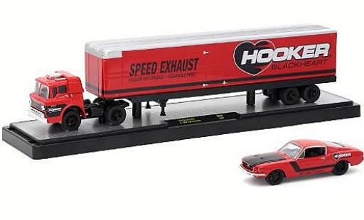Diecast model cars Ford C600 1/64 M2 Machines C-600 red Hooker Blackheart 1970 + 1968 Mustang Ford C600 1/64 M2 Machines C-600 red Hooker Blackheart 1970 + 1968 Mustang diecast model cars
