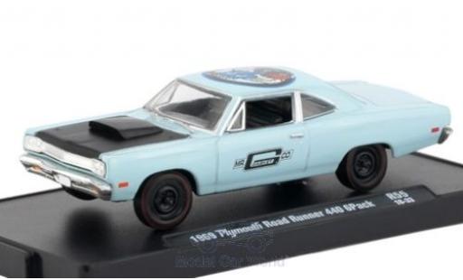Diecast model cars Plymouth Road Runner 1/64 M2 Machines 440 GPack blue/black 1969 Plymouth Road Runner 1/64 M2 Machines 440 GPack blue/black 1969 diecast model cars