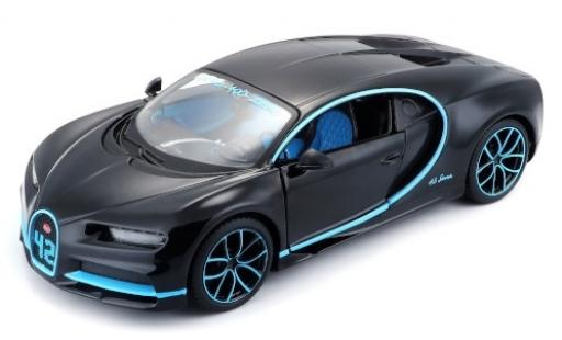 Diecast model cars Bugatti Chiron 1/24 Maisto Zero-400-Zero black/blue 2018 Bugatti Chiron 1/24 Maisto Zero-400-Zero black/blue 2018 diecast model cars