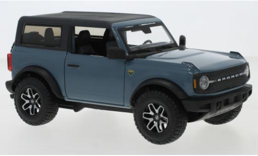 Diecast model cars Ford Bronco 1/24 Maisto Badlands blue/matt-black 2021 Ford Bronco 1/24 Maisto Badlands blue/matt-black 2021 diecast model cars