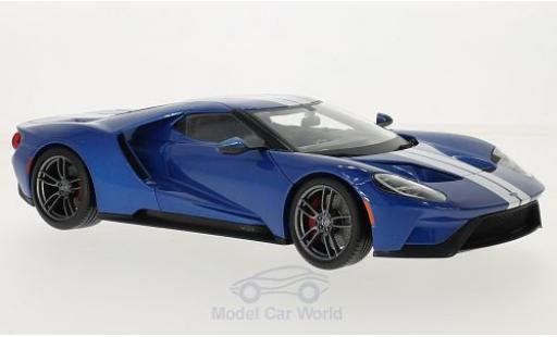 Diecast model cars Ford GT 1/18 Maisto metallic blue/white 2015 Ford GT 1/18 Maisto metallic blue/white 2015 diecast model cars
