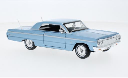 Diecast model cars Chevrolet Impala 1/24 Maisto SS metallise blue clair 1964 Chevrolet Impala 1/24 Maisto SS metallise blue clair 1964 diecast model cars