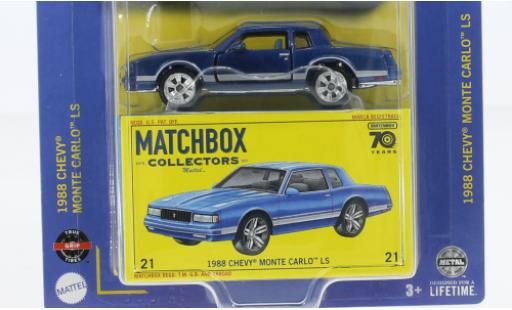 Diecast model cars Chevrolet Monte Carlo 1/64 Matchbox LS blue/Décorer 1988 Chevrolet Monte Carlo 1/64 Matchbox LS blue/Décorer 1988 diecast model cars