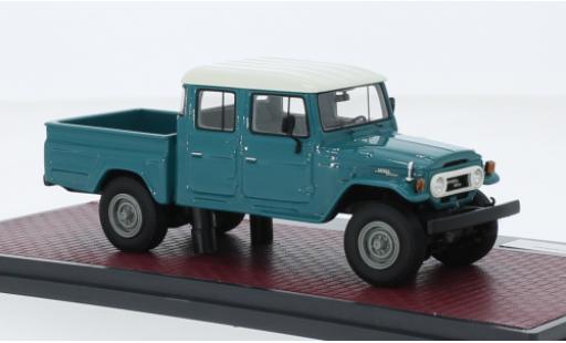 Diecast model cars Toyota Land Cruiser 1/43 Matrix HJ45 Crew Cab türkis/white Toyota Land Cruiser 1/43 Matrix HJ45 Crew Cab türkis/white diecast model cars