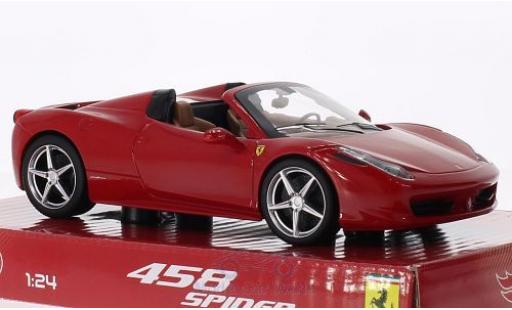 Diecast model cars Ferrari 458 1/24 Mattel Spider red Ferrari 458 1/24 Mattel Spider red diecast model cars