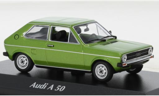 Diecast model cars Audi 50 1/43 Maxichamps metallise green 1975 Audi 50 1/43 Maxichamps metallise green 1975 diecast model cars